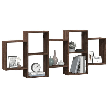 Scaffale a Parete Rovere Marrone 159x18x65 cm in Truciolato | homemem39