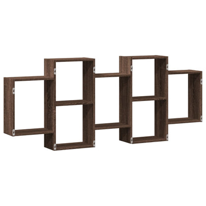 Scaffale a Parete Rovere Marrone 159x18x65 cm in Truciolato