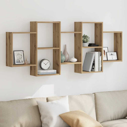 Scaffale a Parete Rovere Artigianale 159x18x65 cm in Truciolato | homemem39