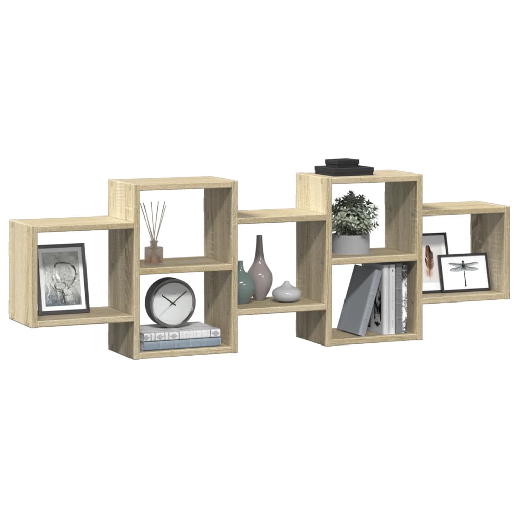 Scaffale a Parete Rovere Sonoma 129x18x42 cm in Truciolato | homemem39