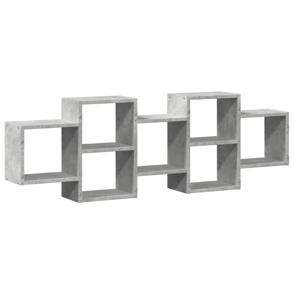 Scaffale a Muro Grigio Cemento 129x18x42 cm in Truciolato | homemem39