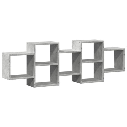 Scaffale a Muro Grigio Cemento 129x18x42 cm in Truciolato