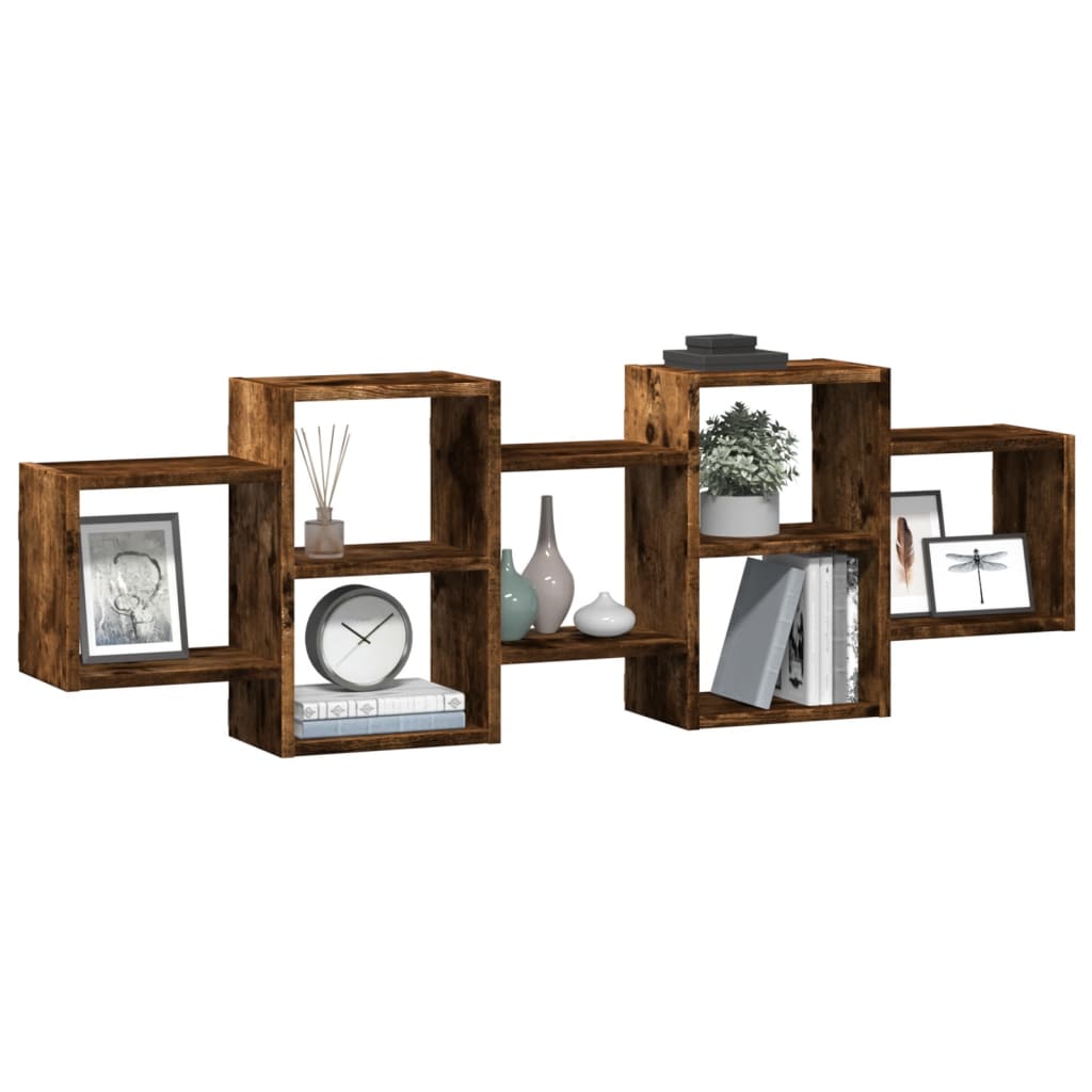 Mensola a Muro Rovere Fumo 129x18x42 cm in Truciolato | homemem39