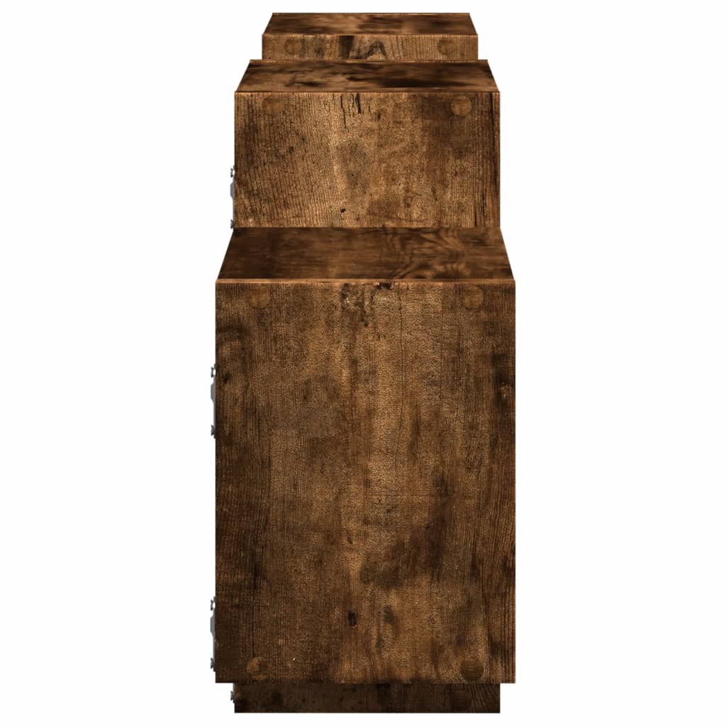 Mensola a Muro Rovere Fumo 129x18x42 cm in Truciolato | homemem39