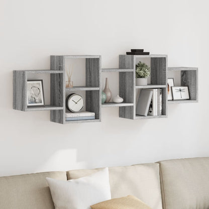 Mensola a Muro Grigio Sonoma 129x18x42 cm in Truciolato | homemem39