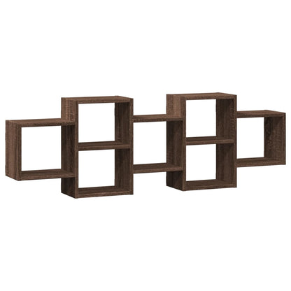 Scaffale a Parete Rovere Marrone 129x18x42 cm in Truciolato