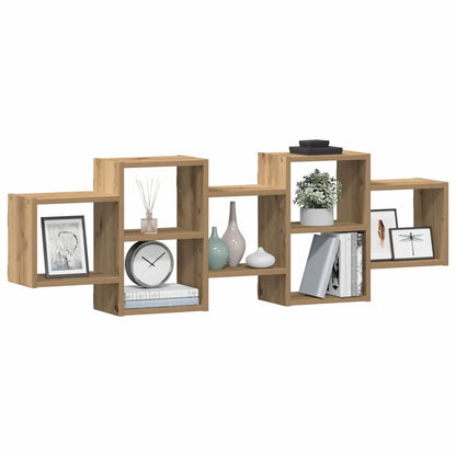 Scaffale a Parete Rovere Artigianale 129x18x42 cm in Truciolato | homemem39