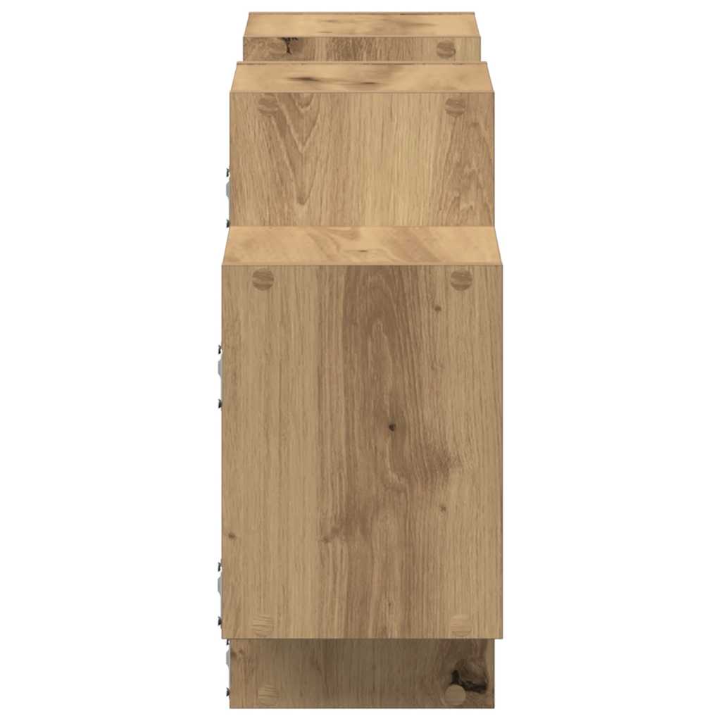 Scaffale a Parete Rovere Artigianale 129x18x42 cm in Truciolato | homemem39