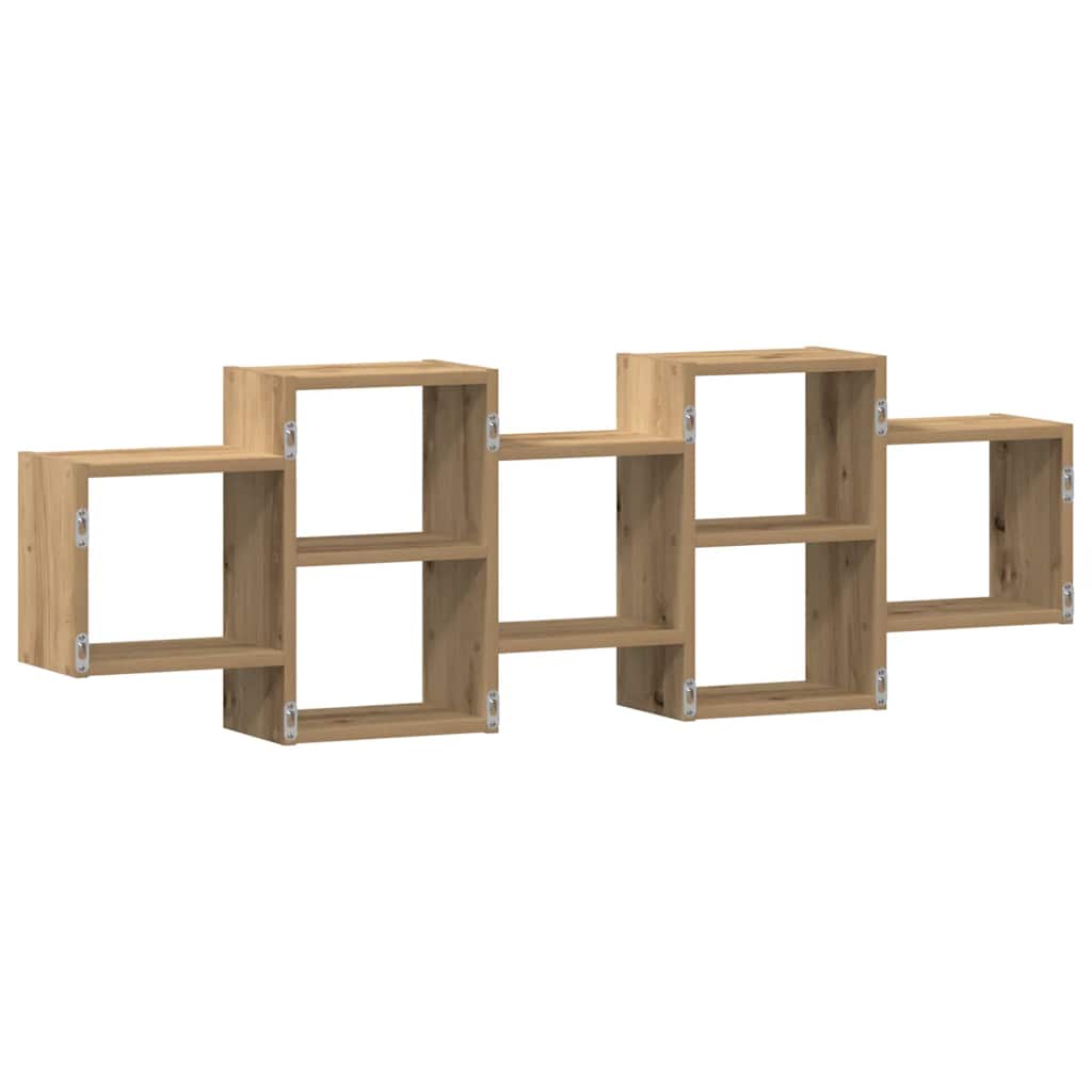 Scaffale a Parete Rovere Artigianale 129x18x42 cm in Truciolato | homemem39