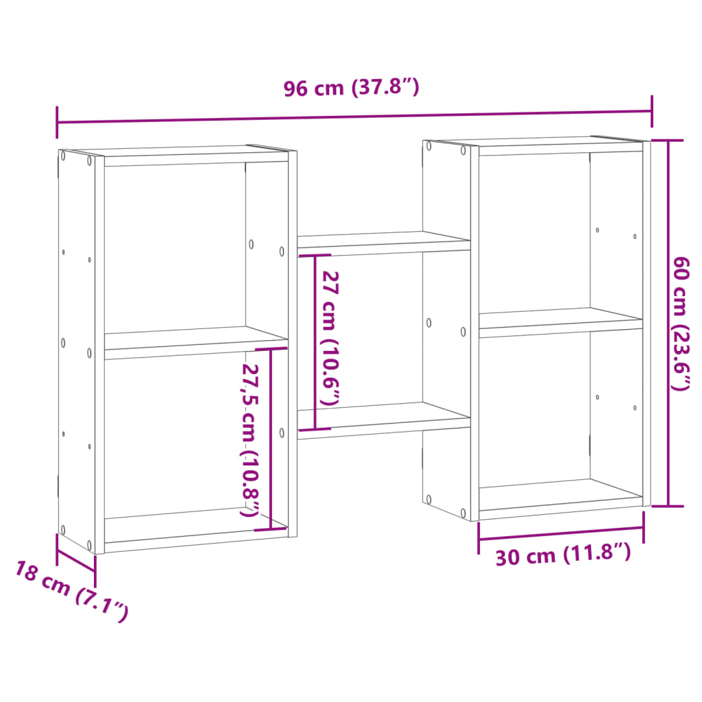 Scaffale a Parete Legno Vecchio 96x18x60 cm in Truciolato | homemem39
