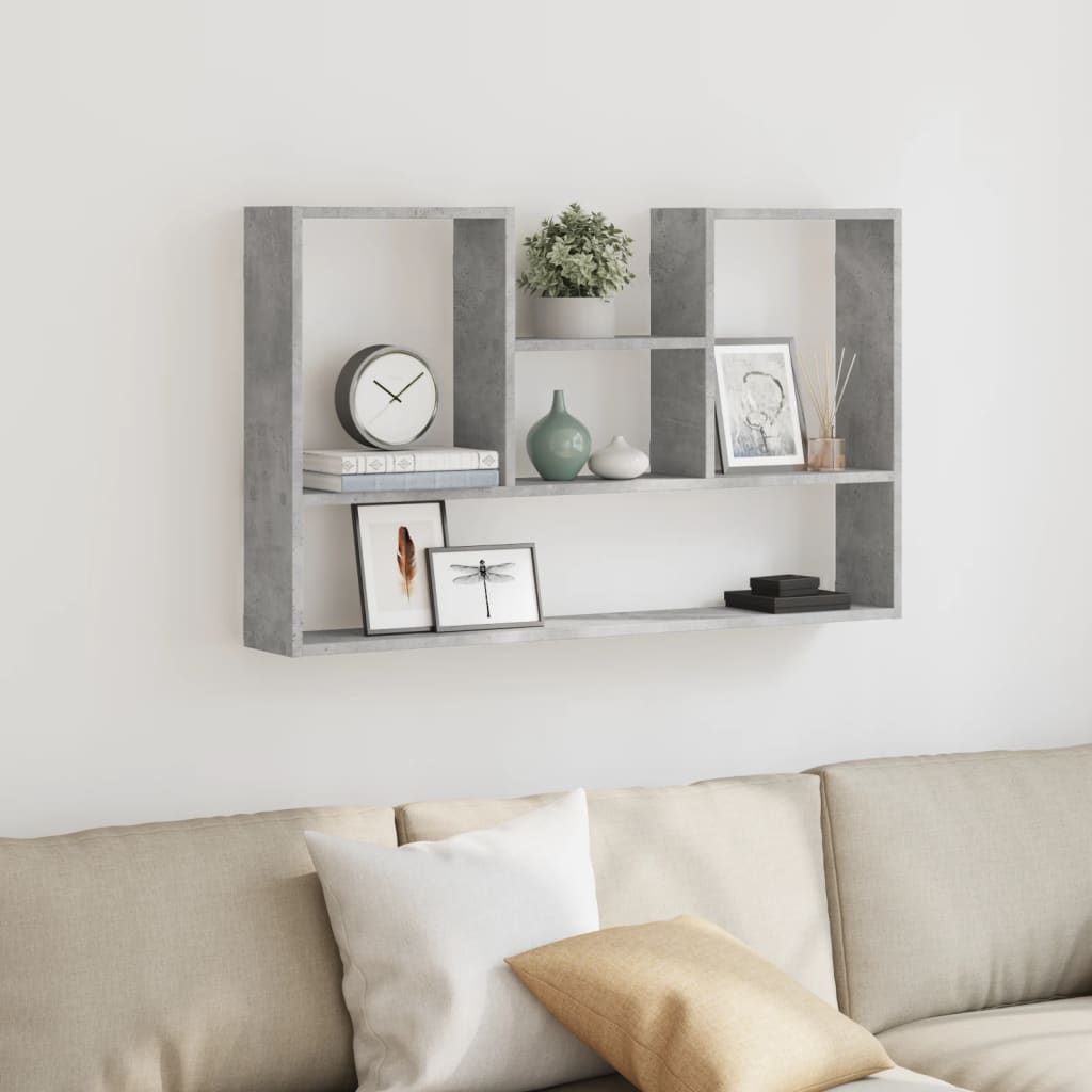 Scaffale a Muro Grigio Cemento 99x15x60 cm in Truciolato | homemem39