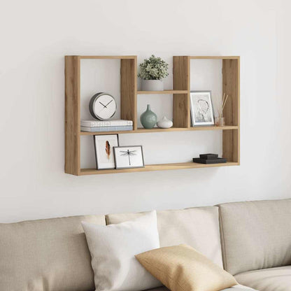 Scaffale a Parete Rovere Artigianale 99x15x60 cm in Truciolato | homemem39