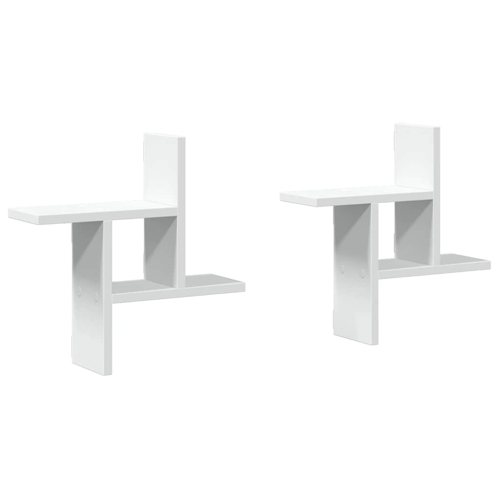 Mensole a Muro 2 pz Bianche 38x12x38 cm in Truciolato | homemem39