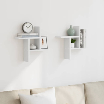 Mensole a Muro 2 pz Bianche 38x12x38 cm in Truciolato | homemem39