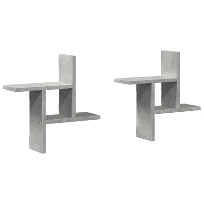 Mensole a Muro 2pz Grigio Cemento 38x12x38 cm in Truciolato | homemem39