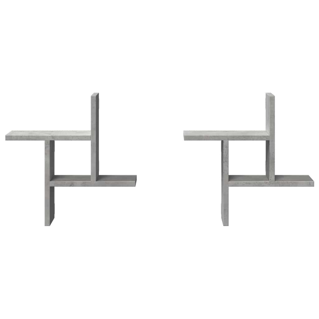 Mensole a Muro 2pz Grigio Cemento 38x12x38 cm in Truciolato | homemem39