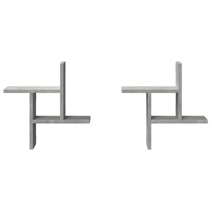 Mensole a Muro 2pz Grigio Cemento 38x12x38 cm in Truciolato | homemem39