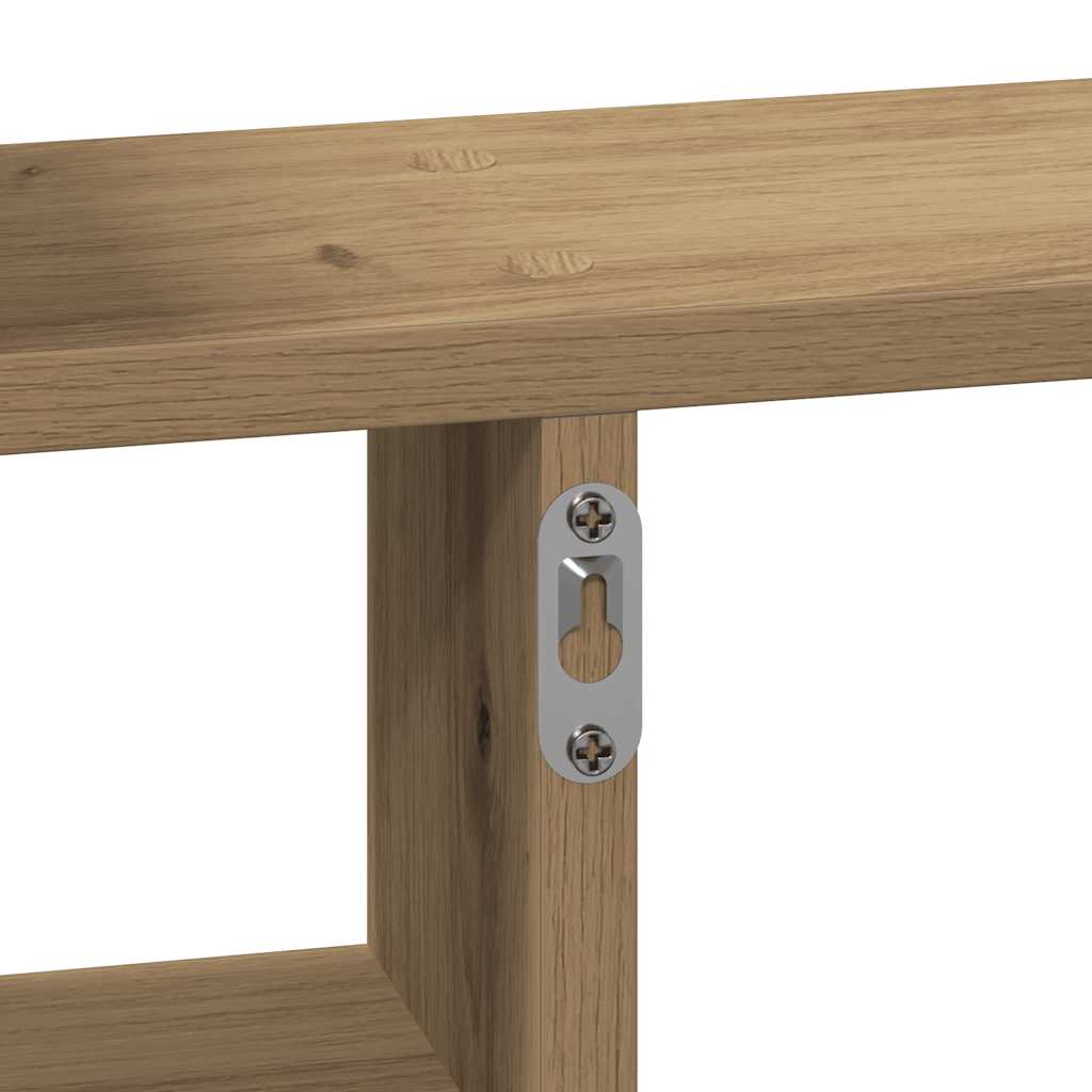 Mensole Parete 2pz Rovere Artigianale 38x12x38 cm in Truciolato | homemem39