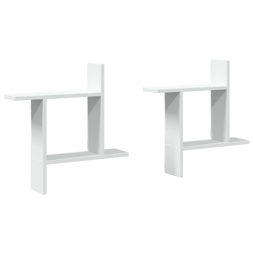 Mensole a Muro 2 pz Bianche 50x12x50 cm in Truciolato | homemem39