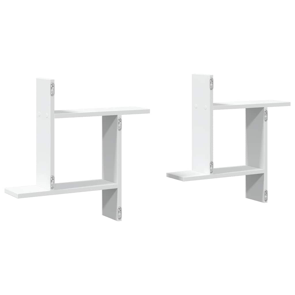 Mensole a Muro 2 pz Bianche 50x12x50 cm in Truciolato | homemem39