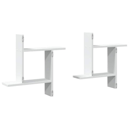 Mensole a Muro 2 pz Bianche 50x12x50 cm in Truciolato | homemem39