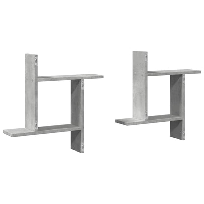 Mensole a Muro 2pz Grigio Cemento 50x12x50 cm in Truciolato