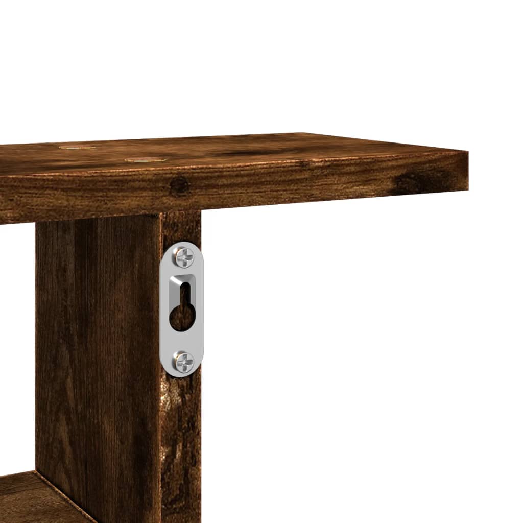 Mensole da Parete 2pz Rovere Fumo 50x12x50 cm in Truciolato
