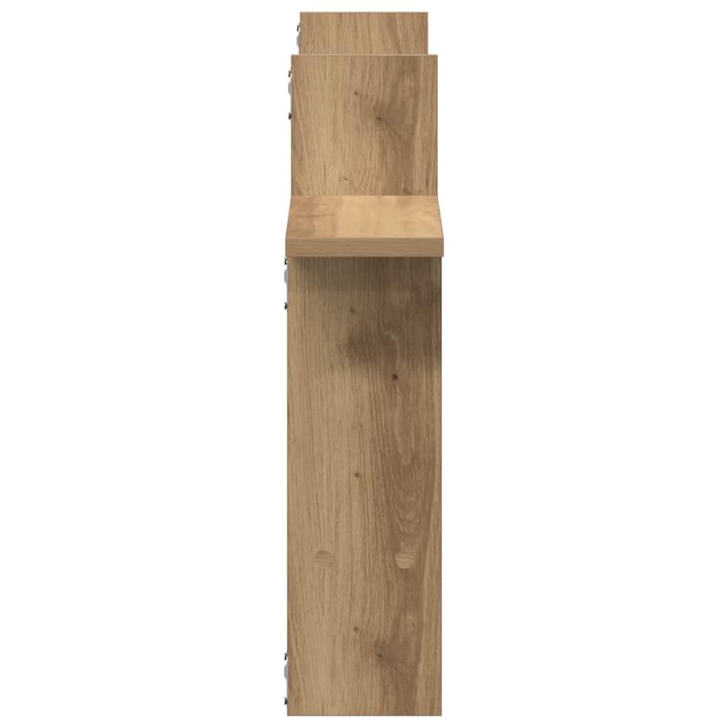 Mensole Parete 2pz Rovere Artigianale 50x12x50 cm in Truciolato | homemem39