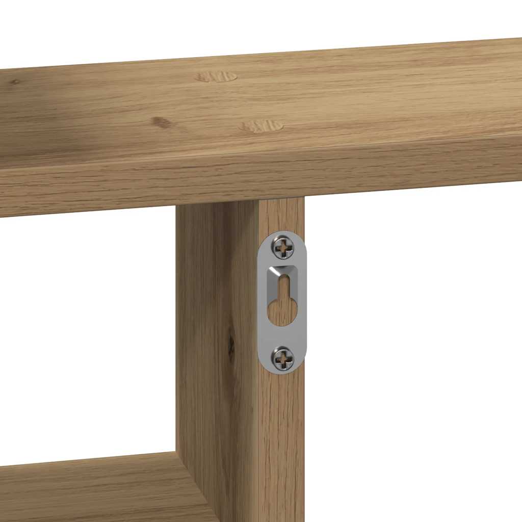 Mensole Parete 2pz Rovere Artigianale 50x12x50 cm in Truciolato | homemem39