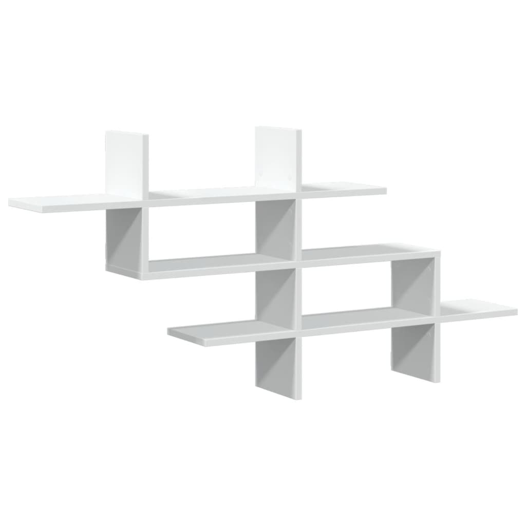 Scaffale a Parete Bianco 124,5x18x60,5 cm in Truciolato | homemem39