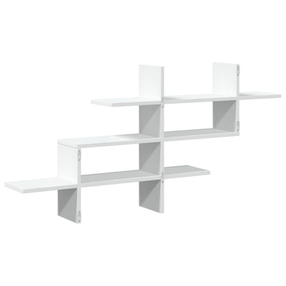 Scaffale a Parete Bianco 124,5x18x60,5 cm in Truciolato | homemem39