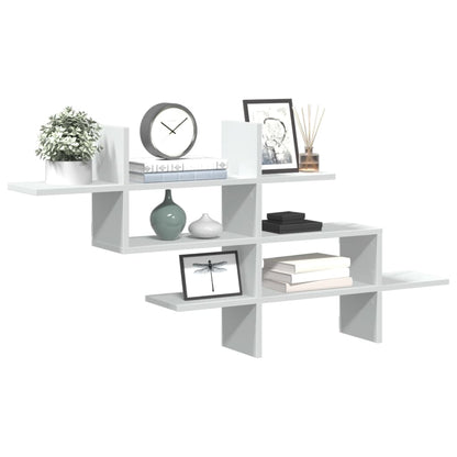 Scaffale a Parete Bianco 124,5x18x60,5 cm in Truciolato | homemem39