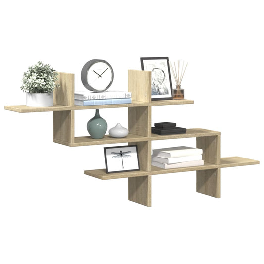 Scaffale Parete Rovere Sonoma 124,5x18x60,5 cm in Truciolato | homemem39