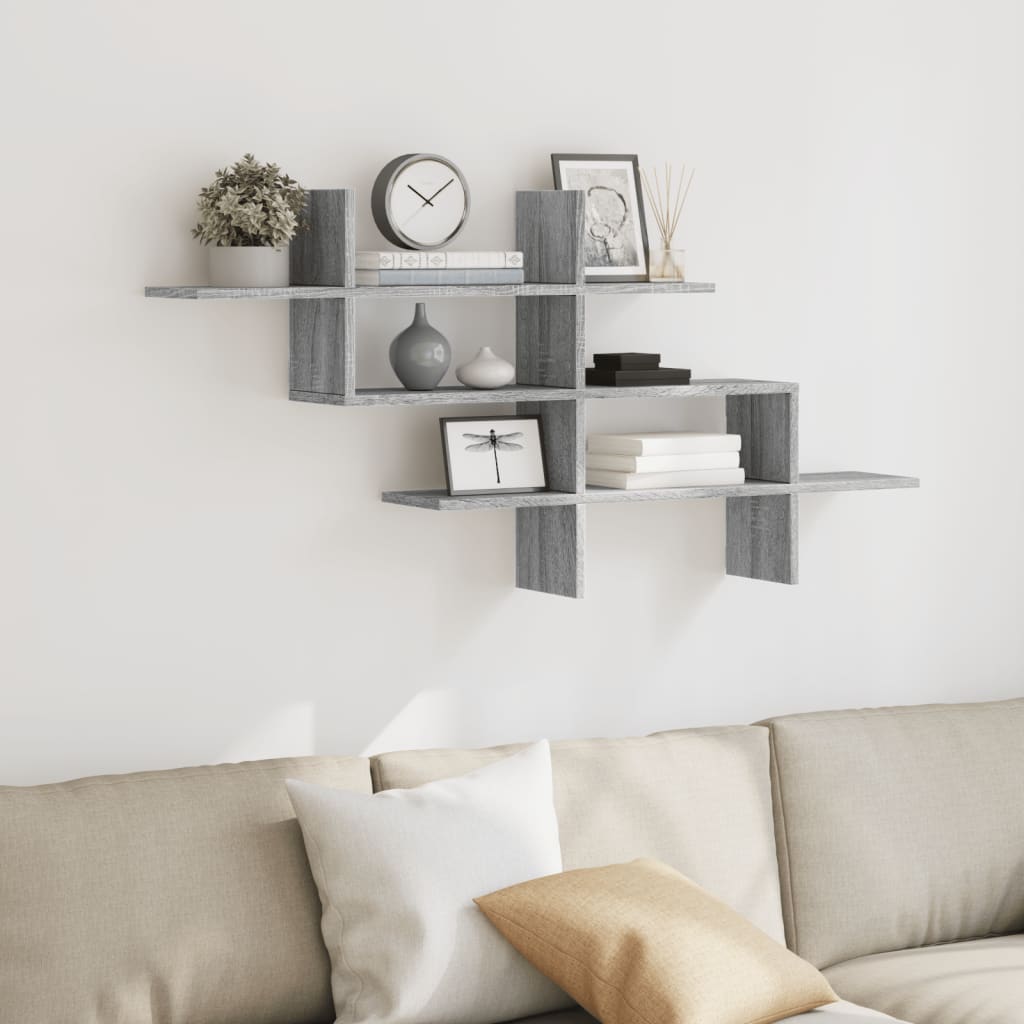 Mensola a Muro Grigio Sonoma 124,5x18x60,5 cm in Truciolato | homemem39
