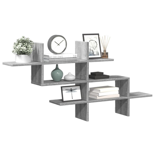 Mensola a Muro Grigio Sonoma 124,5x18x60,5 cm in Truciolato | homemem39