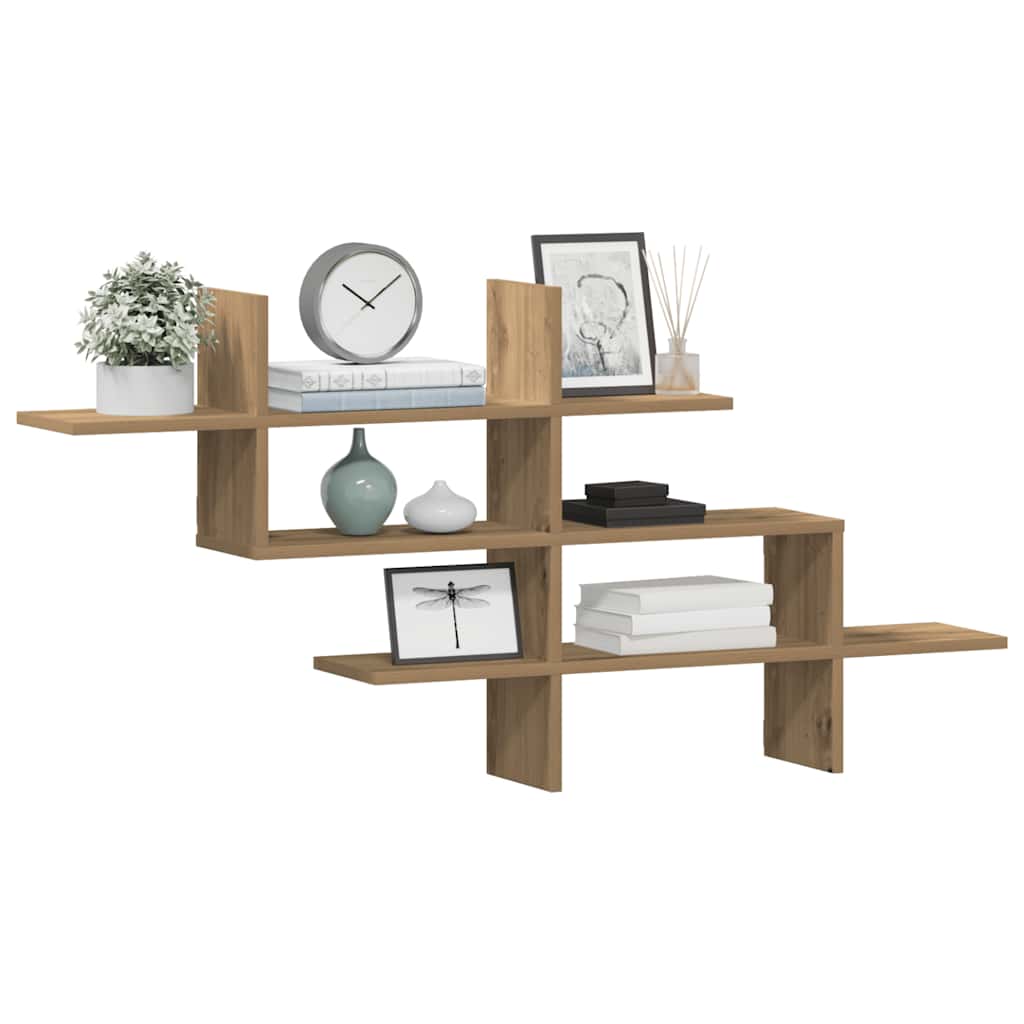 Mensola a Muro Rovere Artigianale 124,5x18x60,5cm in Truciolato | homemem39