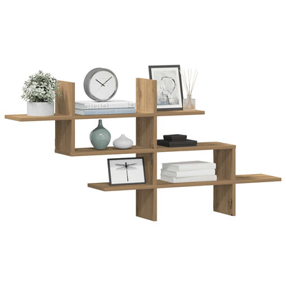 Mensola a Muro Rovere Artigianale 124,5x18x60,5cm in Truciolato | homemem39