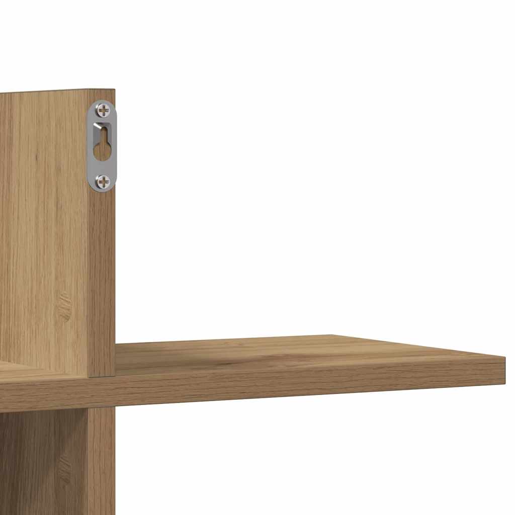 Mensola a Muro Rovere Artigianale 124,5x18x60,5cm in Truciolato | homemem39