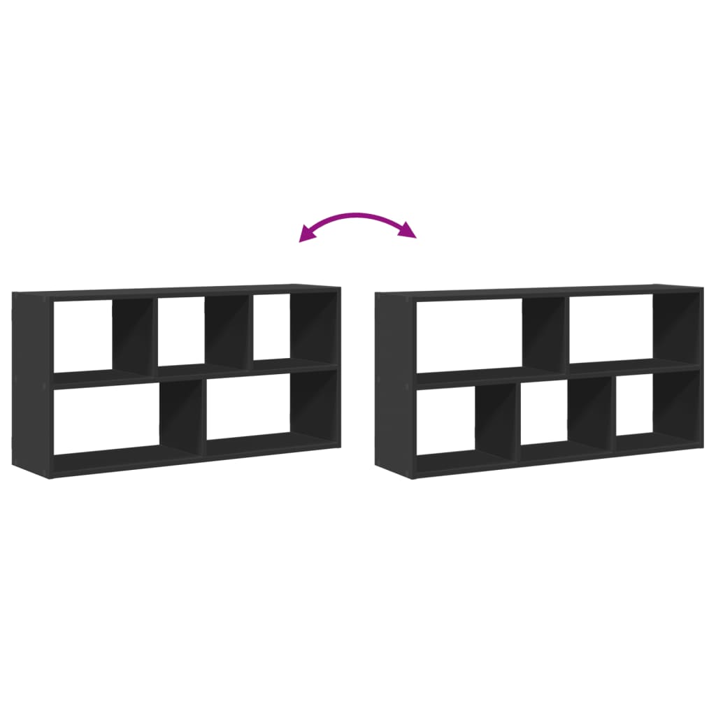 Scaffale a Parete Nero 100x25x50 cm in Truciolato