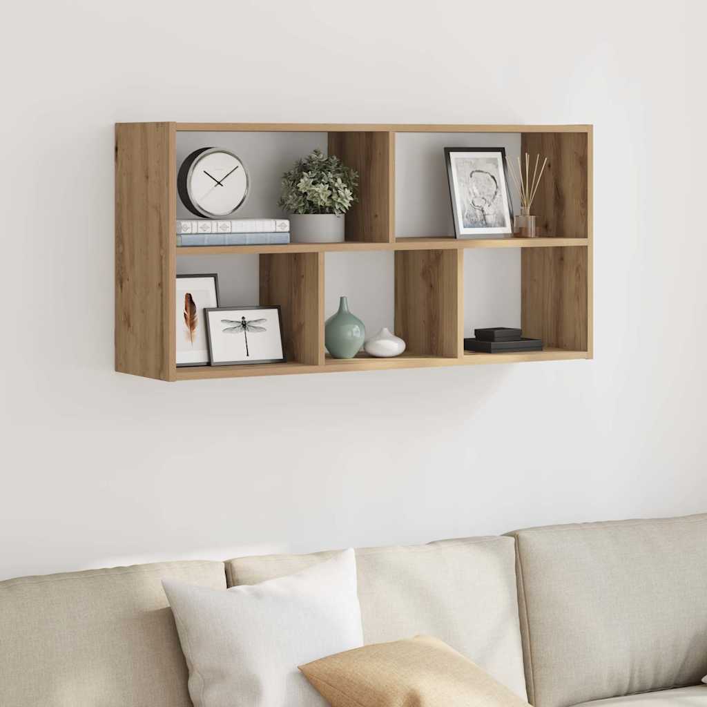 Scaffale a Parete Rovere Artigianale 100x25x50 cm in Truciolato | homemem39