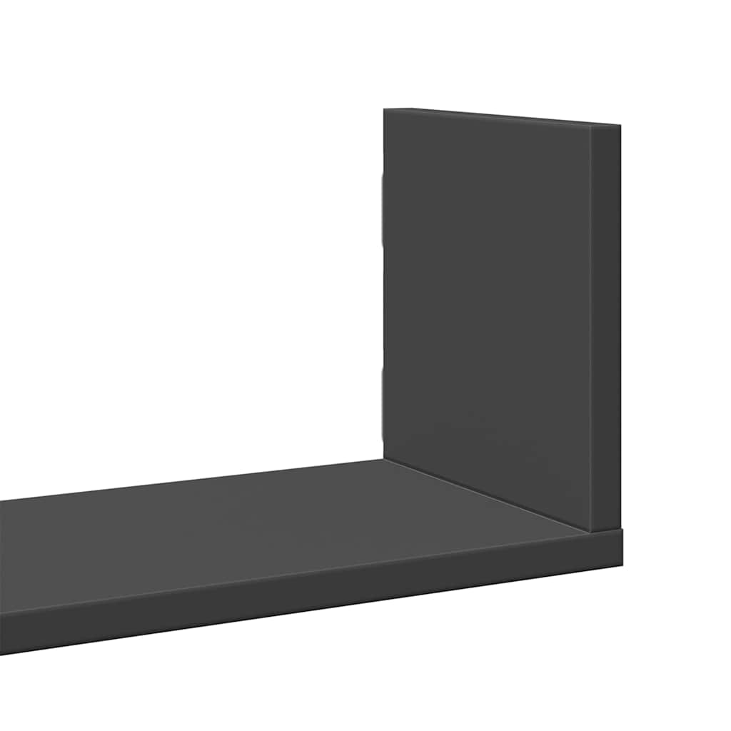 Mensole da Parete 2pz Nere 58x18x18 cm in Truciolato | homemem39