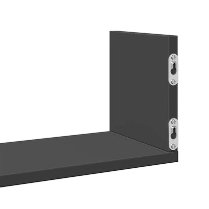 Mensole da Parete 2pz Nere 58x18x18 cm in Truciolato | homemem39