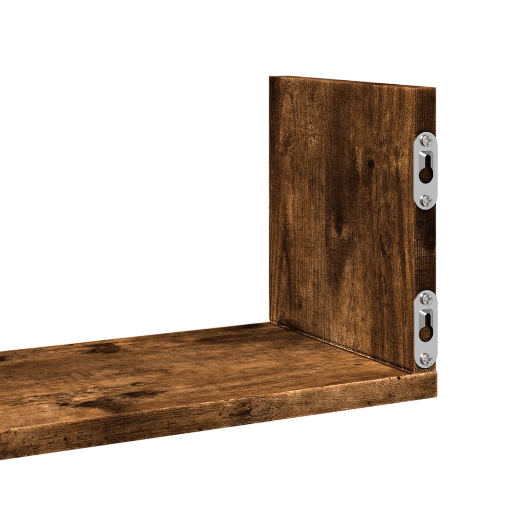 Mensole da Parete 2pz Rovere Fumo 58x18x18 cm in Truciolato | homemem39