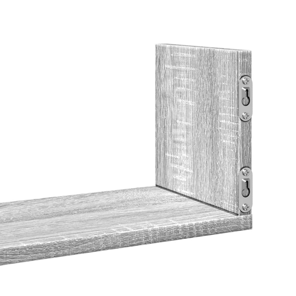 Mensole a Parete 2pz Grigio Sonoma 58x18x18 cm in Truciolato | homemem39
