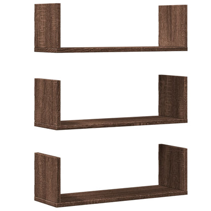 Mensole da Parete 3pz Rovere Marrone 58x18x18 cm in Truciolato | homemem39
