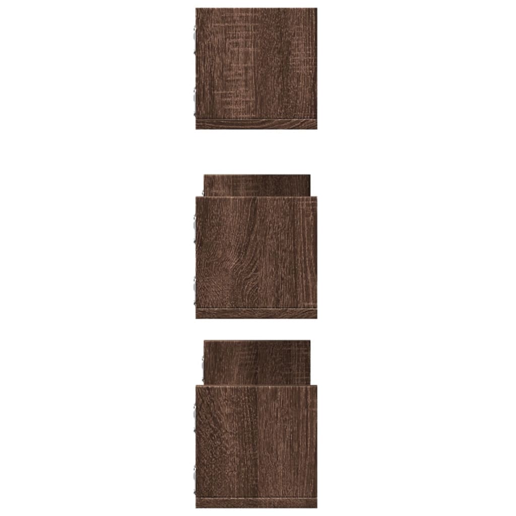 Mensole da Parete 3pz Rovere Marrone 58x18x18 cm in Truciolato | homemem39