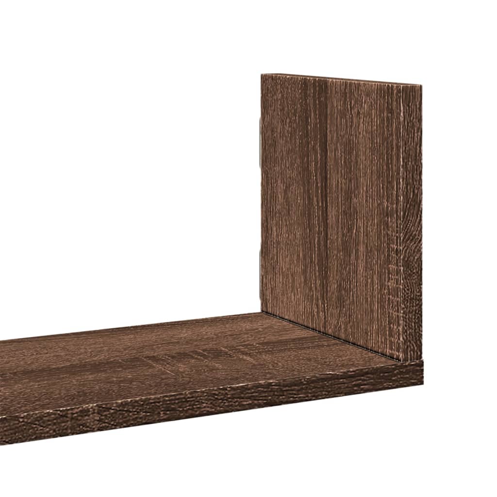 Mensole da Parete 3pz Rovere Marrone 58x18x18 cm in Truciolato | homemem39