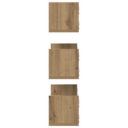 Mensole Parete 3pz Rovere Artigianale 58x18x18 cm in Truciolato | homemem39
