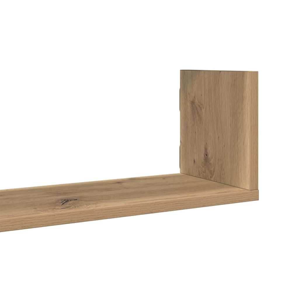 Mensole Parete 3pz Rovere Artigianale 58x18x18 cm in Truciolato | homemem39