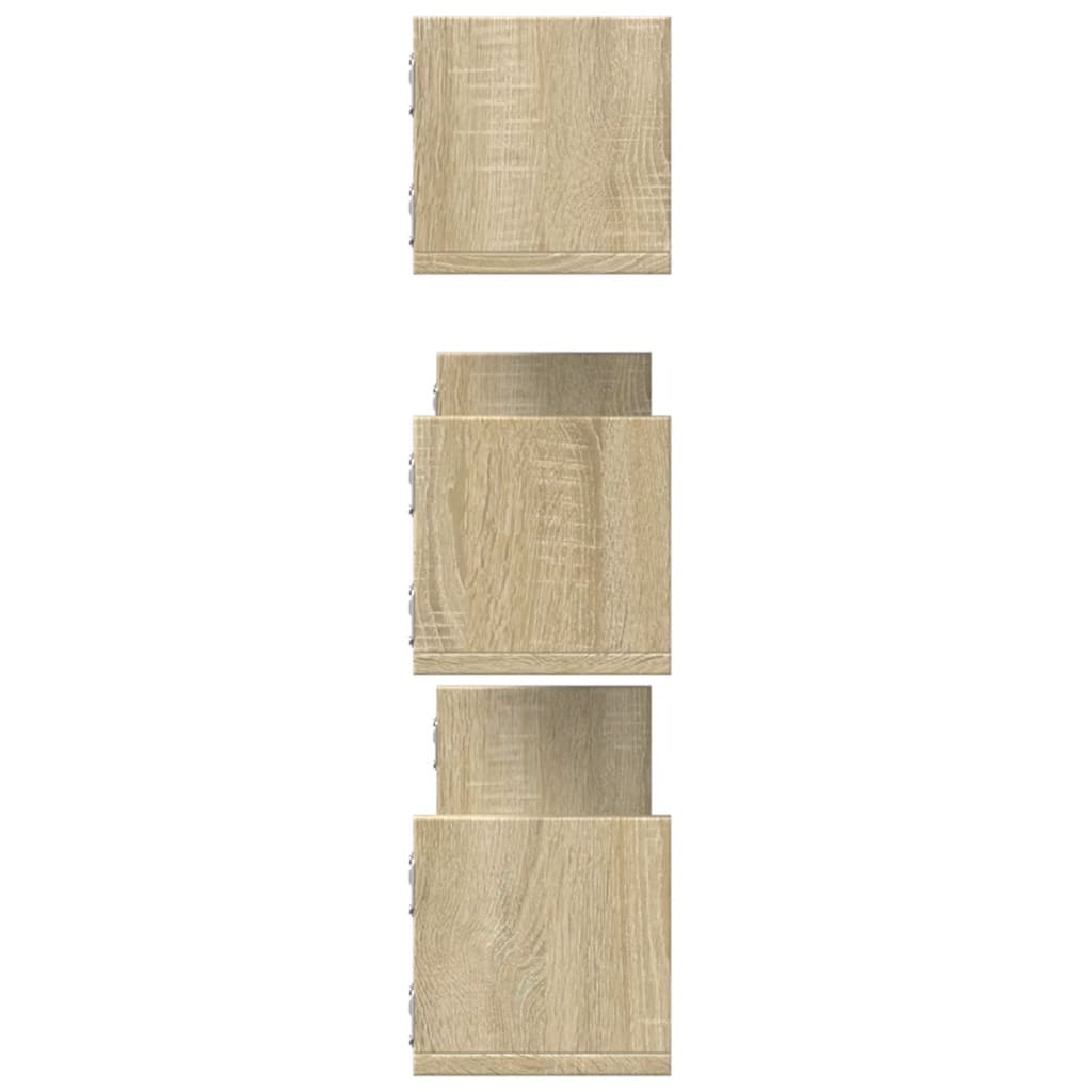 Mensole a Parete 3pz Rovere Sonoma 80x18x18 cm in Truciolato | homemem39